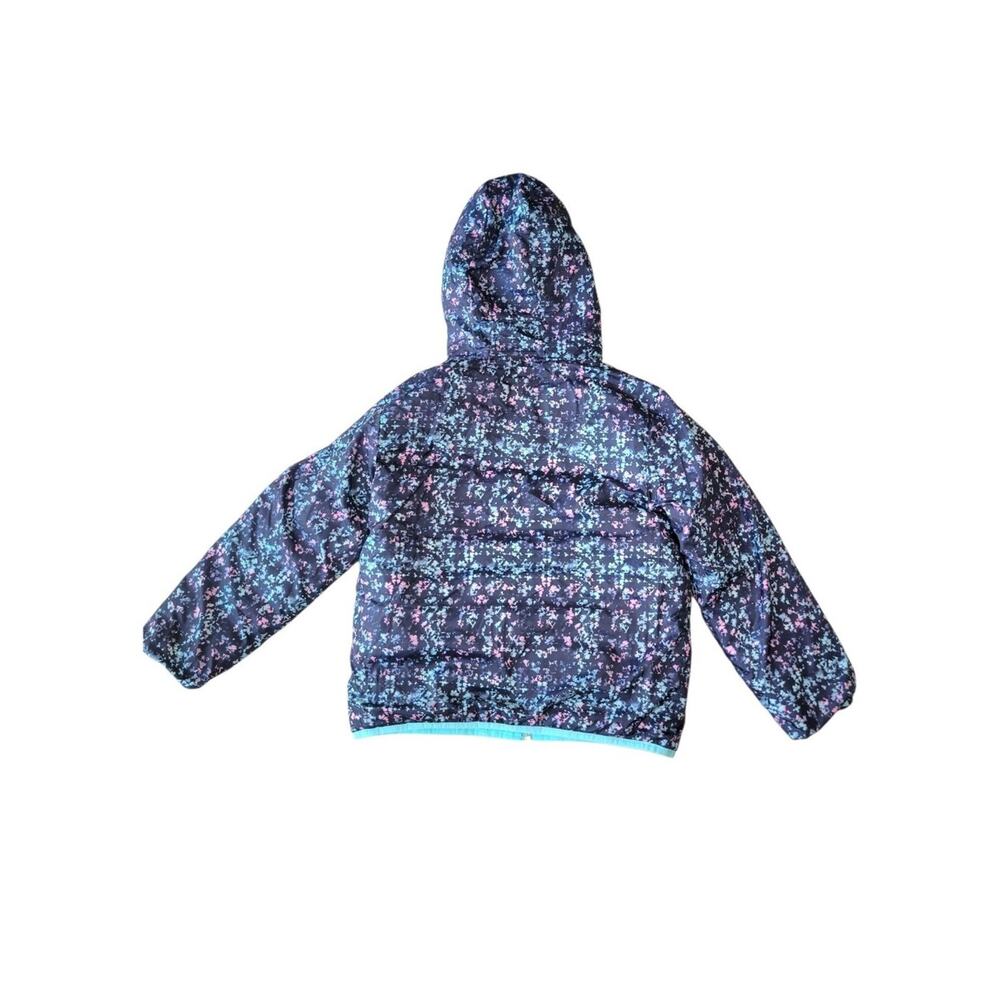 Eddie Bauer Girls Reversible Down Hooded Puffer Jacket Floral Girls Medium 10/12 - Picture 4 of 9